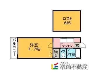 プチメゾン(1K/2階)の間取り写真