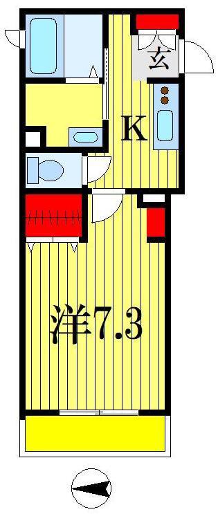 グランエスペランサ(1K/3階)の間取り写真
