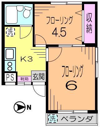 エスポワール杉並(2K/2階)の間取り写真