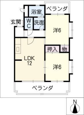 センチュリーハイツ21(2LDK/1階)の間取り写真