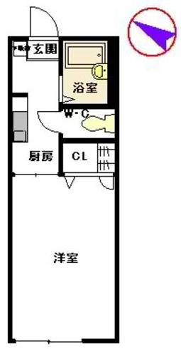 メルヴェーユ弥永(1K/1階)の間取り写真
