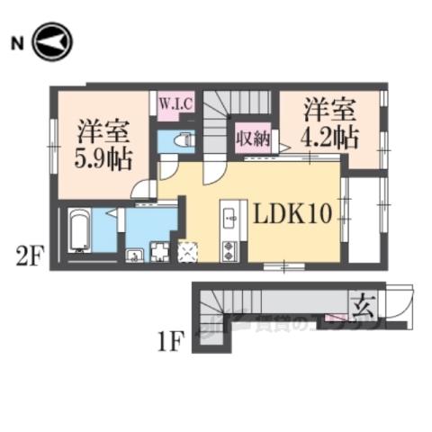 ワーサンライト21(2LDK/2階)の間取り写真