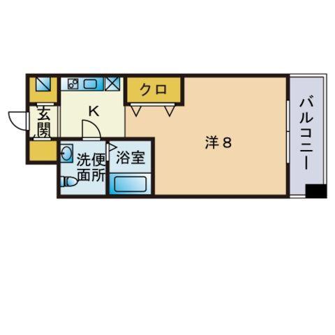 ピュアドーム箱崎ステーション(1K/9階)の間取り写真