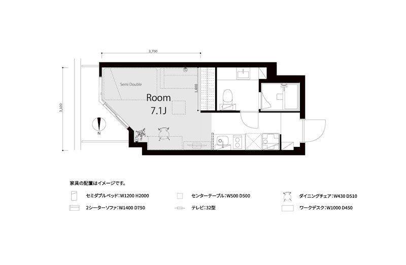 インペリアル赤坂フオーラム(ワンルーム/4階)の間取り写真