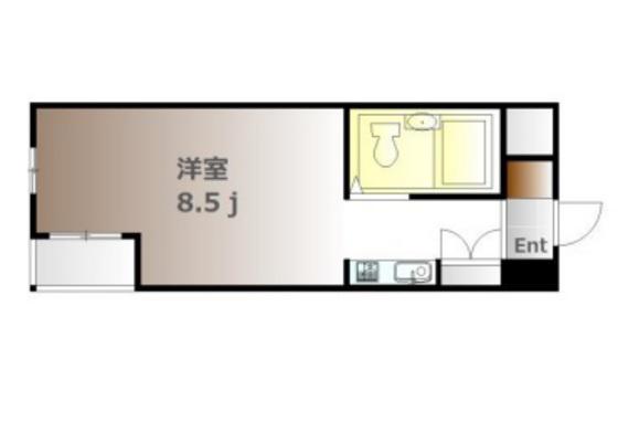 アルファ清心町II(1K/8階)の間取り写真