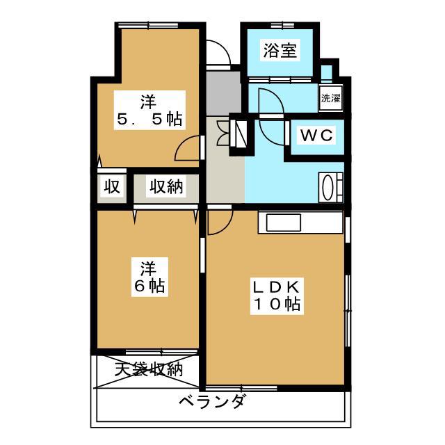 片倉ハイツ(2LDK/7階)の間取り写真