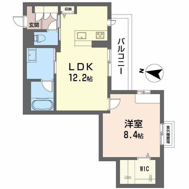 BEREOさくら坂(1LDK/2階)の間取り写真