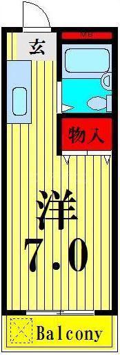リベルテール東雲(ワンルーム/3階)の間取り写真