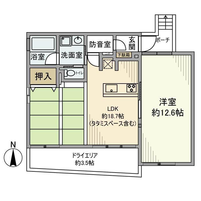 目白下落合ハウス G(1LDK/1階)の間取り写真