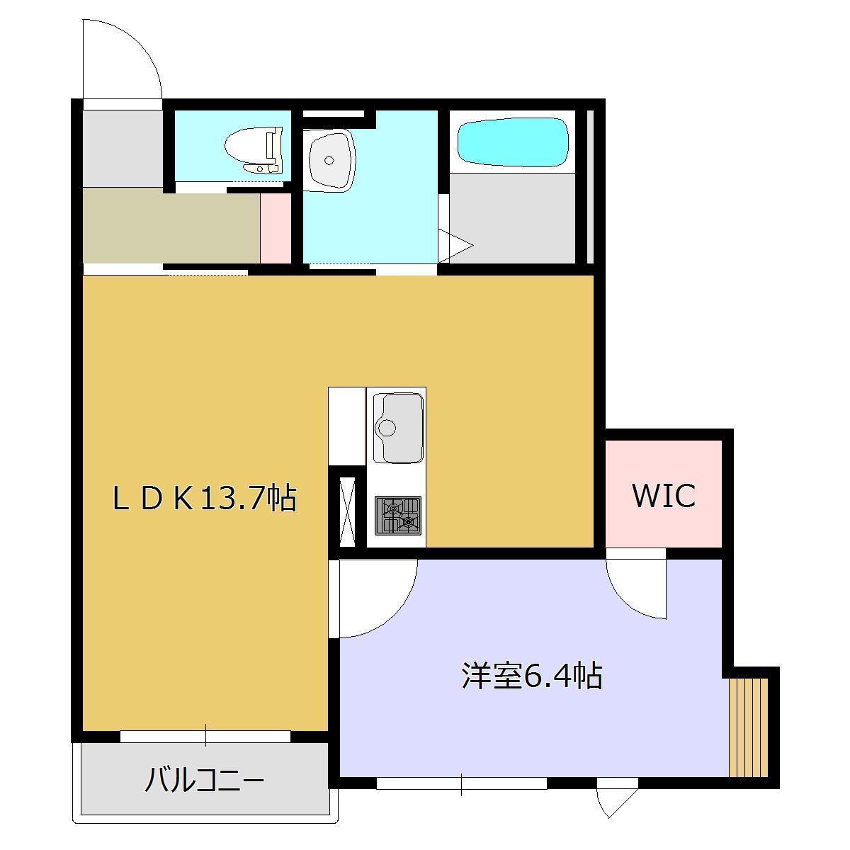 桔梗乃館(1LDK/2階)の間取り写真