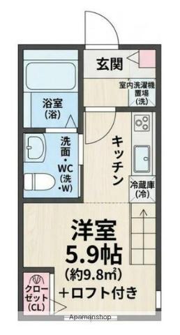 ミネルヴァ横浜港北II(ワンルーム/2階)の間取り写真