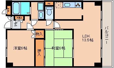 ラ・ルス西明石(2LDK/4階)の間取り写真