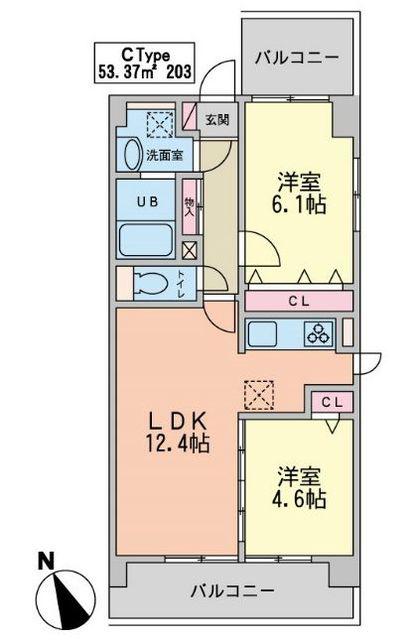 LAULE′A(2LDK/3階)の間取り写真
