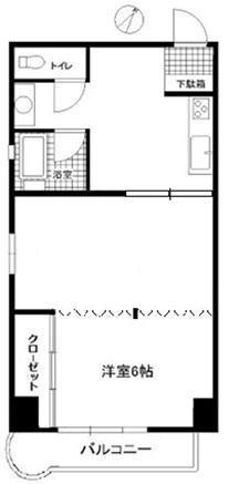 ビレッタ第一浜松(1LDK/4階)の間取り写真