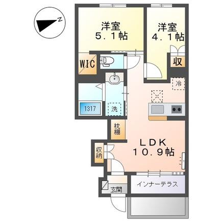 港区東茶屋アパート(2LDK/1階)の間取り写真
