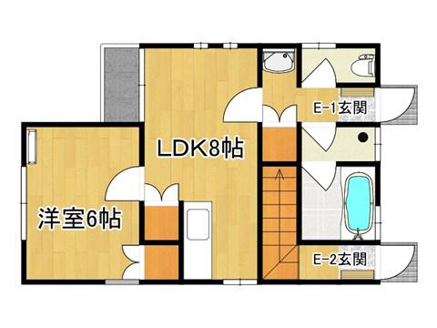 メゾン ユウE棟(1LDK/1階)の間取り写真