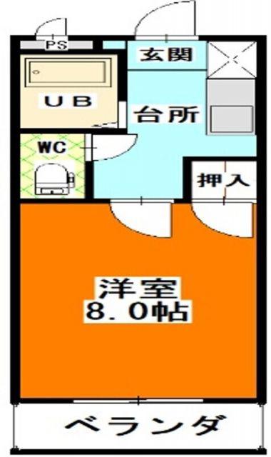 グリーンパーク賞田(1K/3階)の間取り写真
