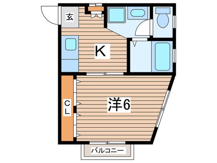 ハイムグリーンヴィレッジ(1K/1階)の間取り写真