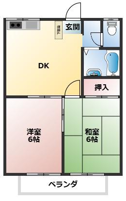 エステートピア大高(2DK/1階)の間取り写真