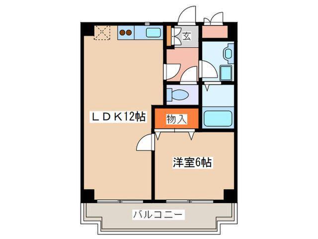 ベスト・コア(1LDK/4階)の間取り写真