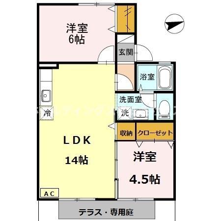 サンヒルズ(2LDK/1階)の間取り写真