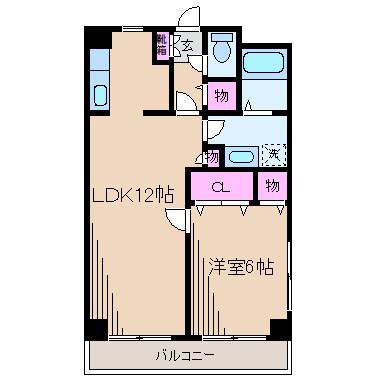 リビン元住吉(1LDK/5階)の間取り写真