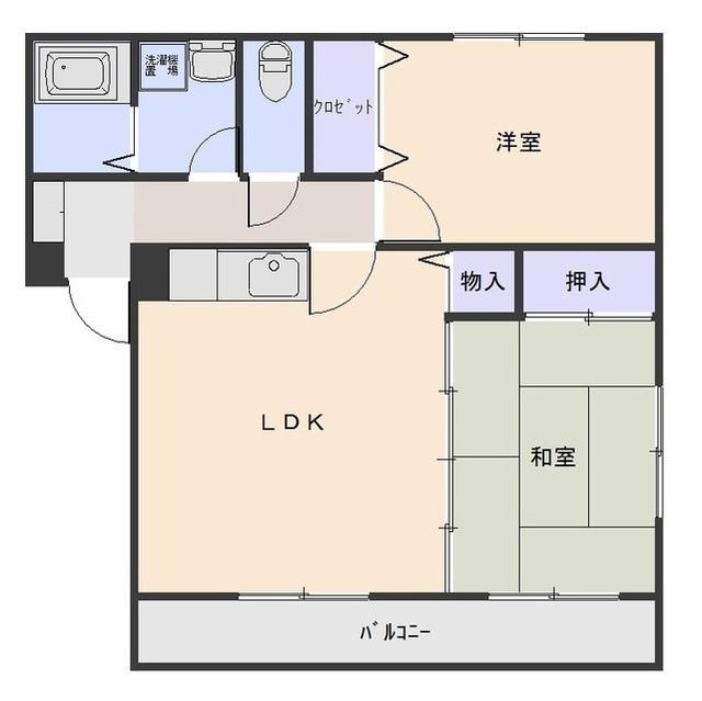 アドミラブールI(2LDK/1階)の間取り写真