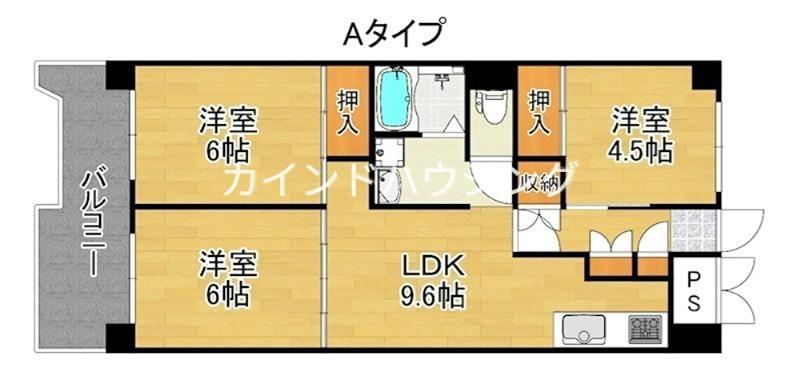 サンコーポラス南港 26号棟(3LDK/1階)の間取り写真