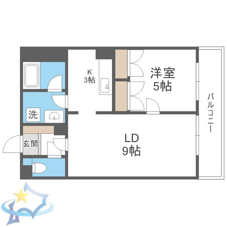 ラスタ宮の森(1LDK/2階)の間取り写真