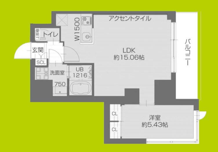 プレジオ武庫川ASIAN(1LDK/9階)の間取り写真