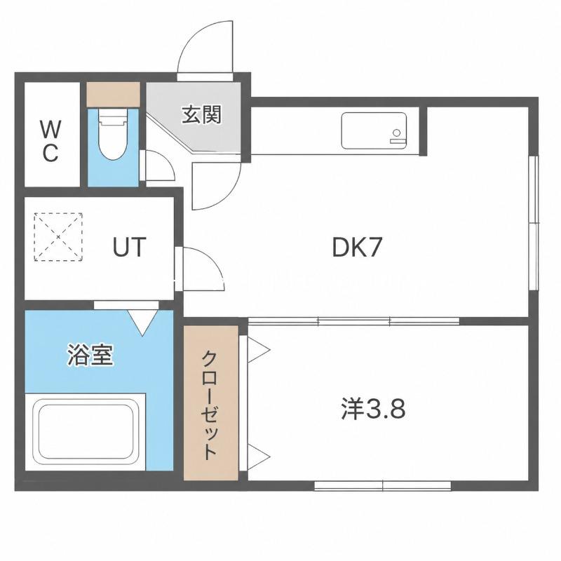 CASA N7(1DK/2階)の間取り写真