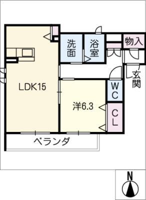 メゾン・ド・ジェ(1LDK/3階)の間取り写真