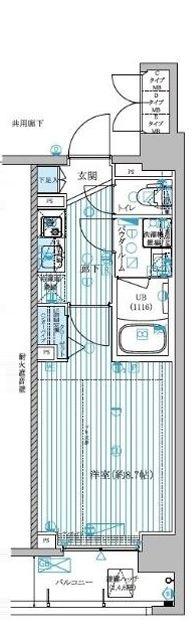 メインステージ菊川(1K/5階)の間取り写真