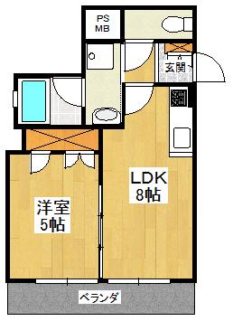 レ・セーナ アイオ(1LDK/5階)の間取り写真