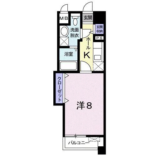シャルマン青井(1K/2階)の間取り写真