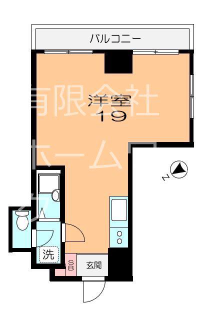渡辺ビル(ワンルーム/2階)の間取り写真