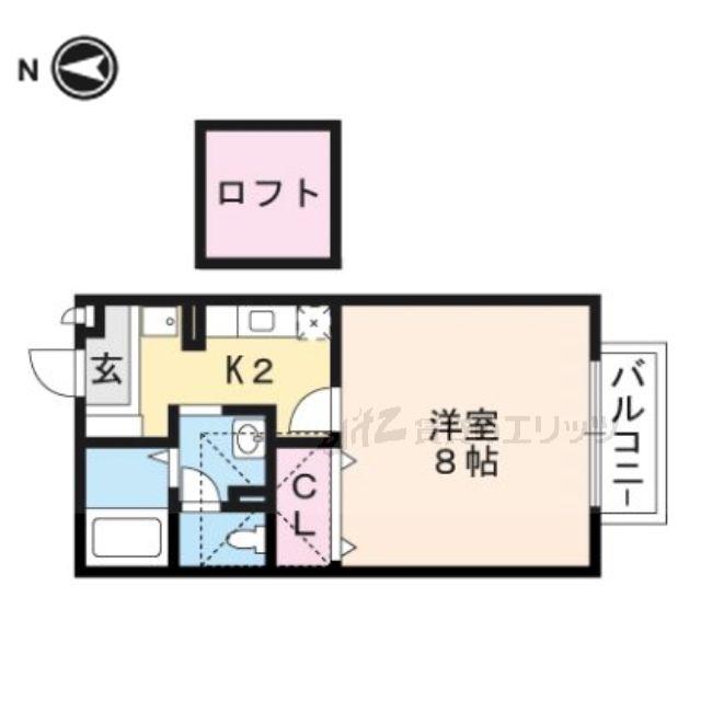 サンハイツ(1K/2階)の間取り写真