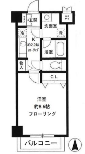 サンクレスト荻窪(1K/2階)の間取り写真