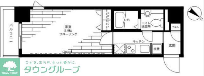 ステージグランデ日本橋(1K/4階)の間取り写真