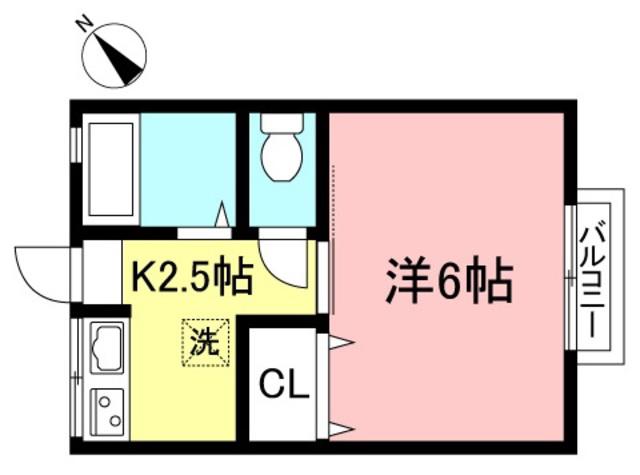 はるちかハイツ(1K/1階)の間取り写真