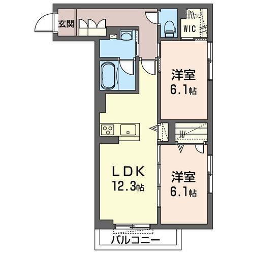 ルーチェ スール(2LDK/2階)の間取り写真