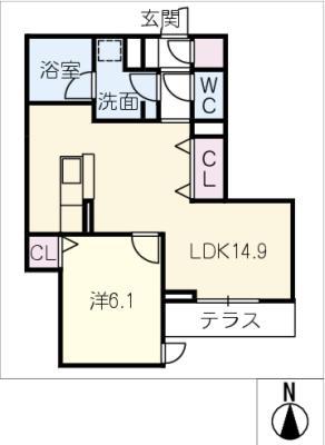 OTTAVO MIHIRO(1LDK/1階)の間取り写真