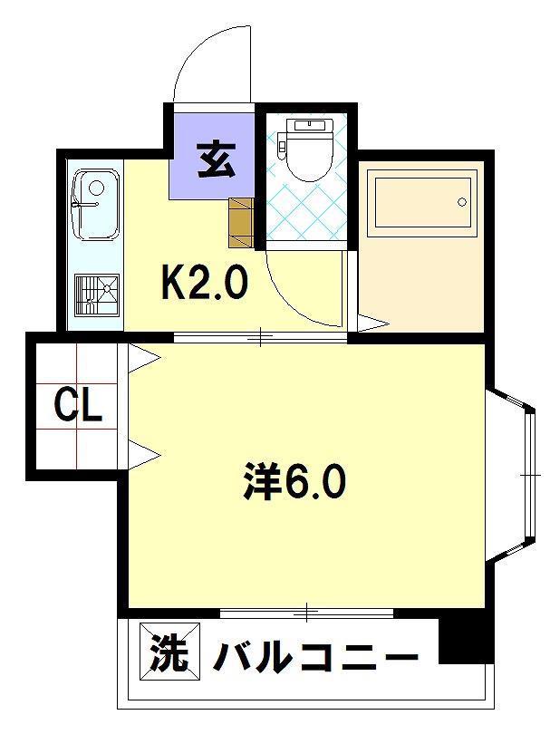 グランディスタ上野(1K/3階)の間取り写真