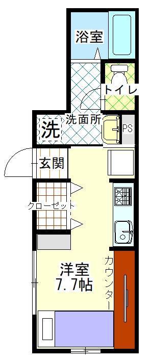 Dフロンティア曙町(ワンルーム/1階)の間取り写真