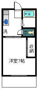 ジュネスドミール(1K/1階)の間取り写真