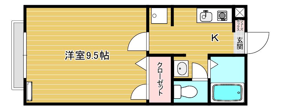 チェリーブルームBLOCK8(1K/1階)の間取り写真