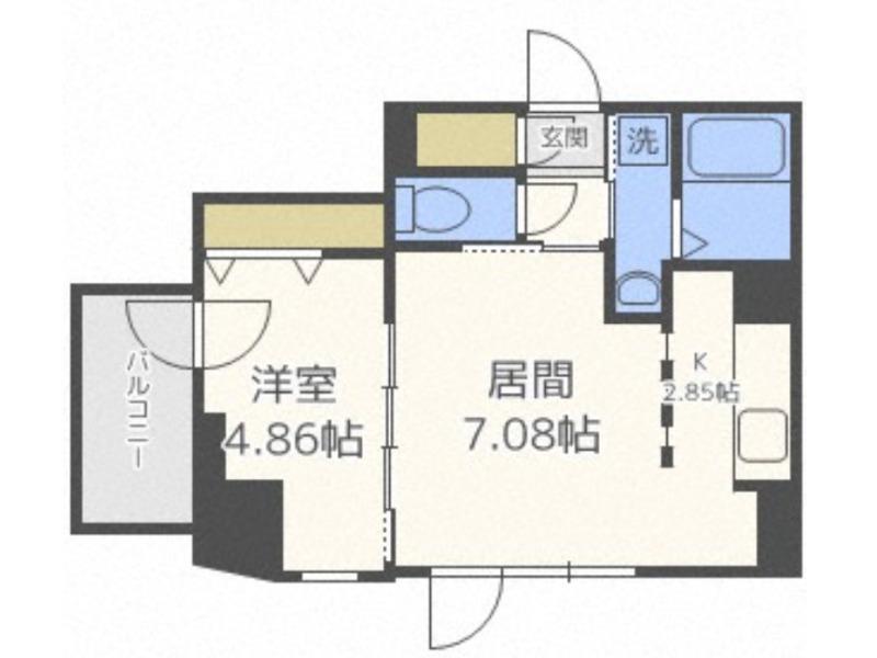 F022円山(1LDK/3階)の間取り写真