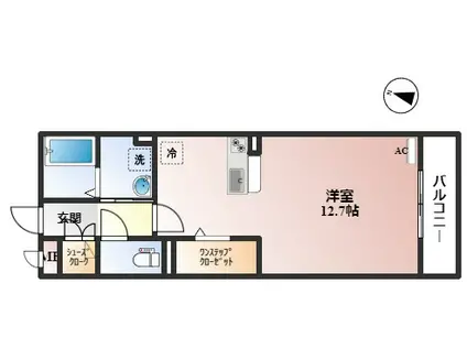 CHEZ MOI(ワンルーム/1階)の間取り写真