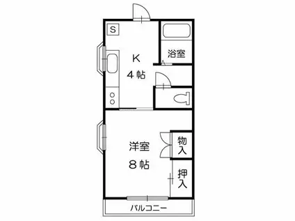 ホワイトハイツ(1K/1階)の間取り写真