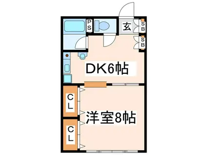 ヴァルール熊本駅前(1DK/3階)の間取り写真